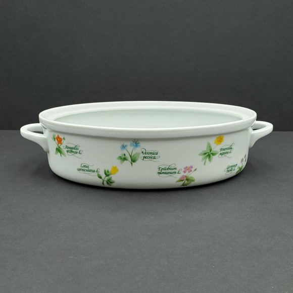 Anchor Hocking Floret Covered Oval Casserole Dish 1.5 Qt Baking Dish With Lid - Picture 3 of 10